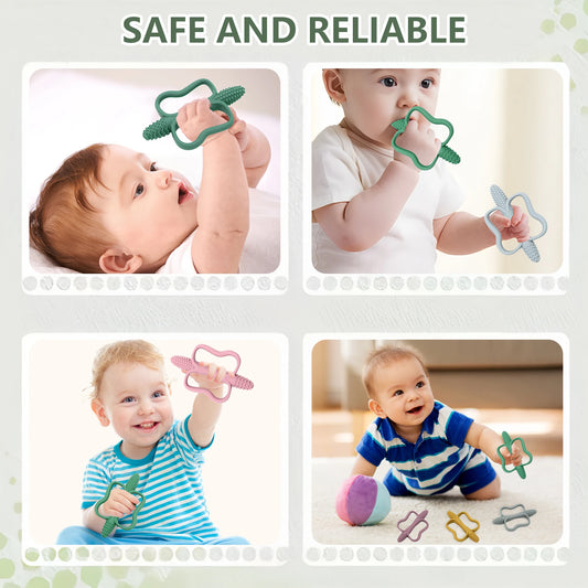 Baby Teething Toys — Easy-Grip, Food-Grade Silicone (Set of 6)