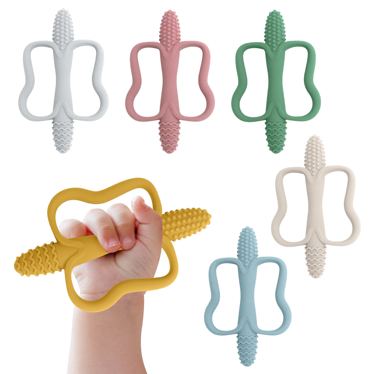 Baby Teething Toys — Easy-Grip, Food-Grade Silicone (Set of 6)