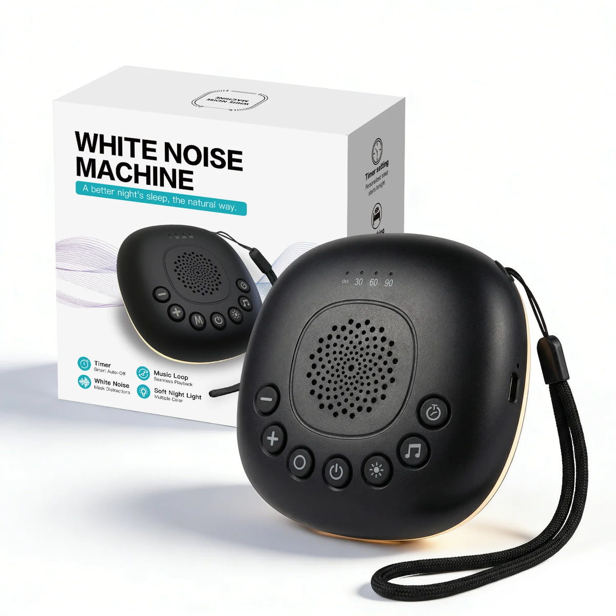 Baby Sleep Sound Machine — 24 Soothing Sounds + Night Light