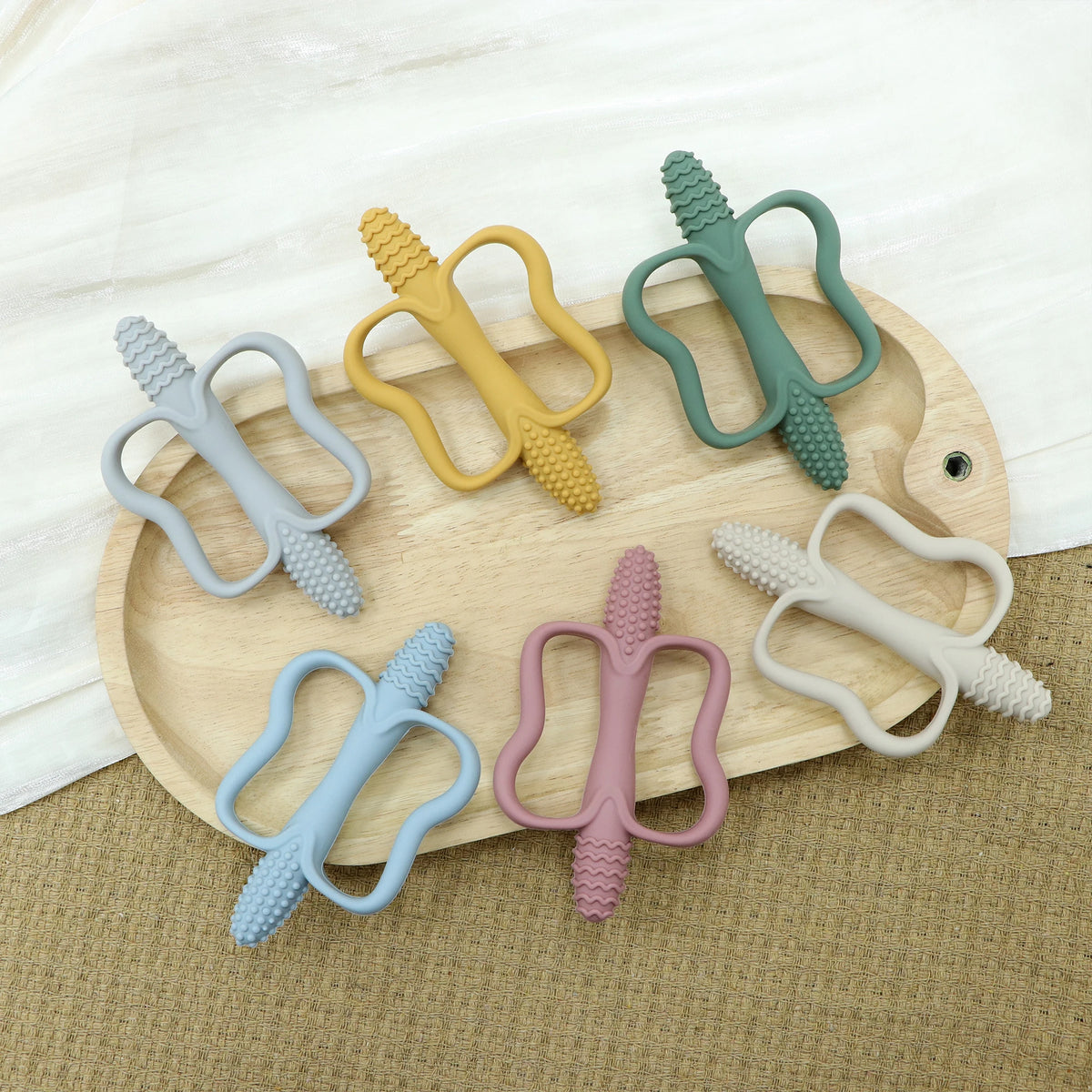 Baby Teething Toys — Easy-Grip, Food-Grade Silicone (Set of 6)