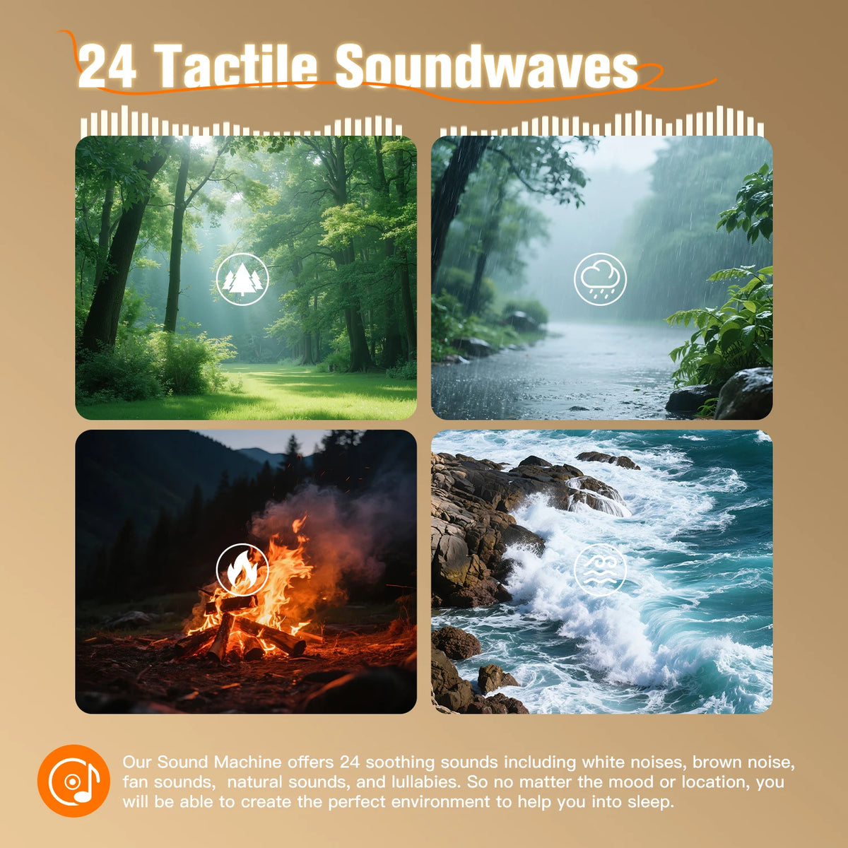 Baby Sleep Sound Machine — 24 Soothing Sounds + Night Light