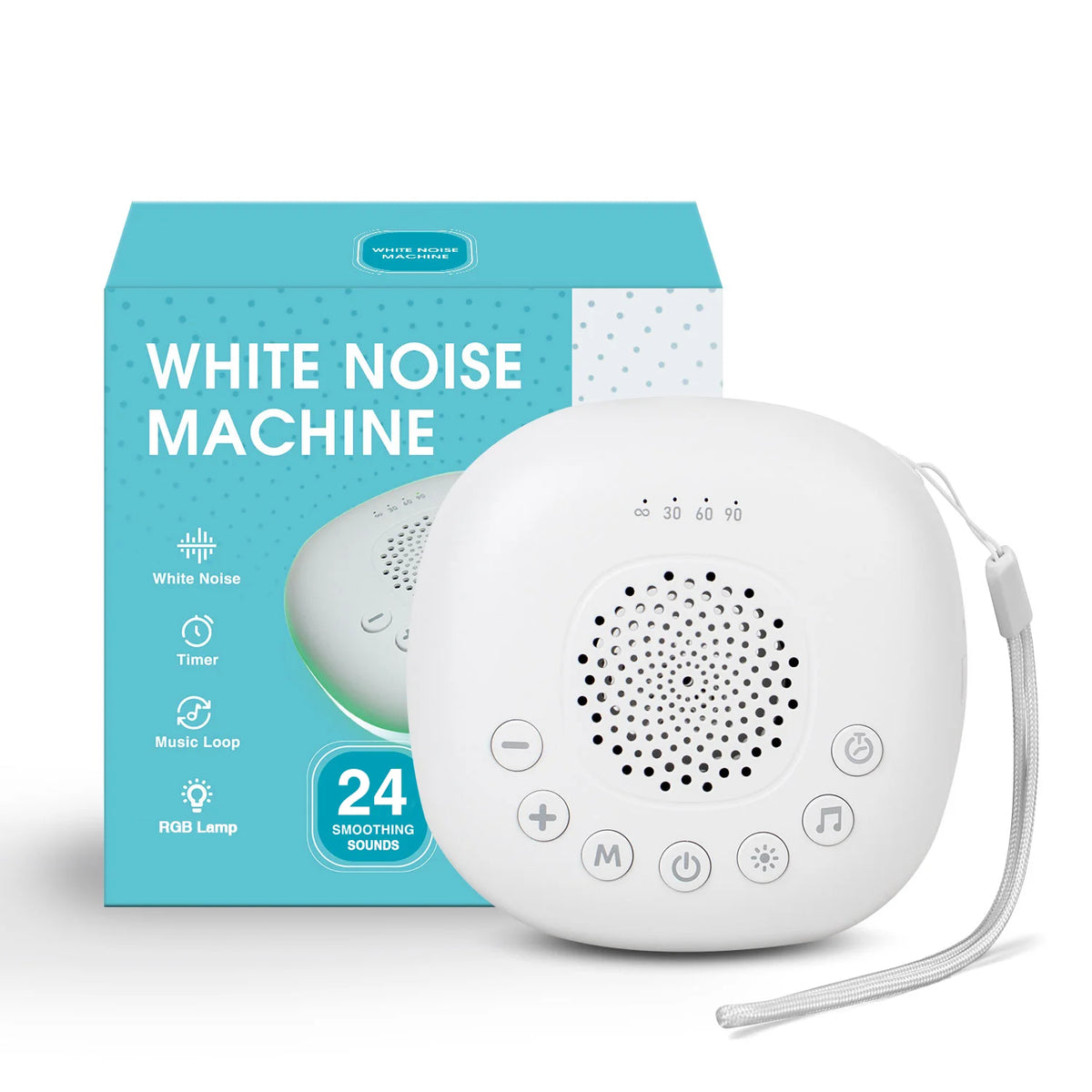 Baby Sleep Sound Machine — 24 Soothing Sounds + Night Light
