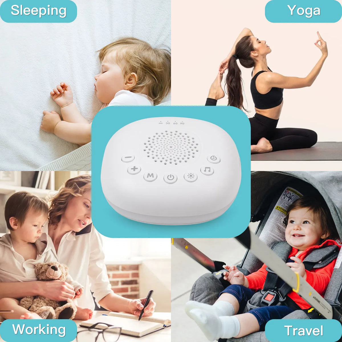 Baby Sleep Sound Machine — 24 Soothing Sounds + Night Light