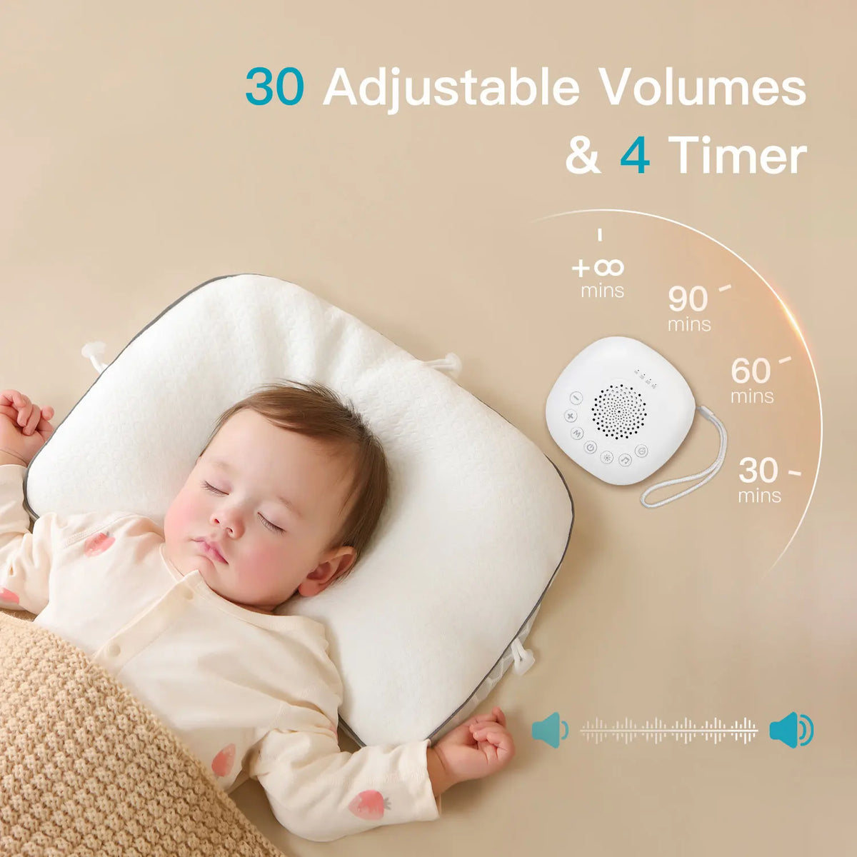 Baby Sleep Sound Machine — 24 Soothing Sounds + Night Light